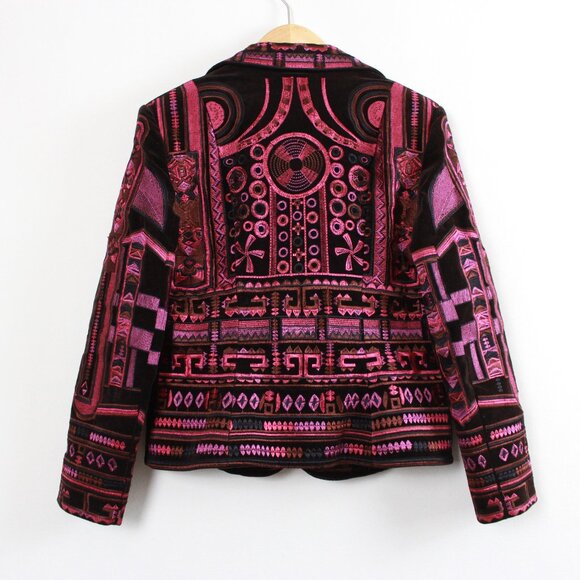 Peter Nygard Velvet Embroidered Vintage Jacket - Picture 3 of 16